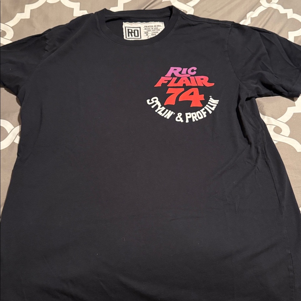 Roots of Fight Black Ric Flair Graphic T-Shirt